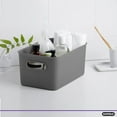 thumbnail image 3 of Decorative Plastic Open Home Storage Bins Organizer Baskets, Medium Grey (1 Pack) Container Boxes for Organizing Closet Shelves Drawer Shelf - Ribbed Collection 5 Liter, 3 of 6