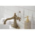 thumbnail image 4 of Kingston Brass KSD154KLAB Nautical One-Handle Single-Hole Bathroom Faucet with Deck Plate and Push Pop-Up Drain, Antique Brass, 4 of 7