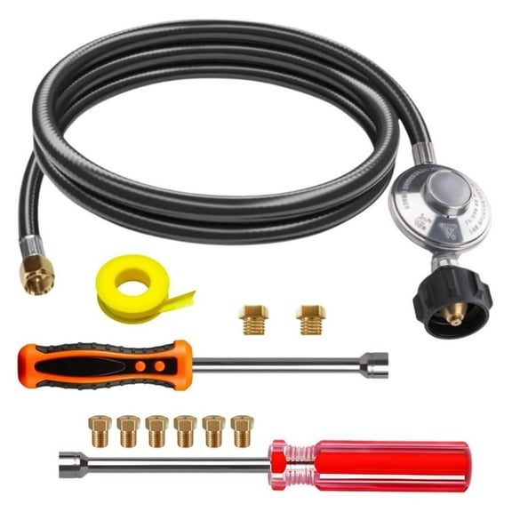 Weber Summit Propane Conversion Kit - NG to LP - 470, 460, 450 Models - 5' Hose & Regulator - Pre-Drilled Orifices