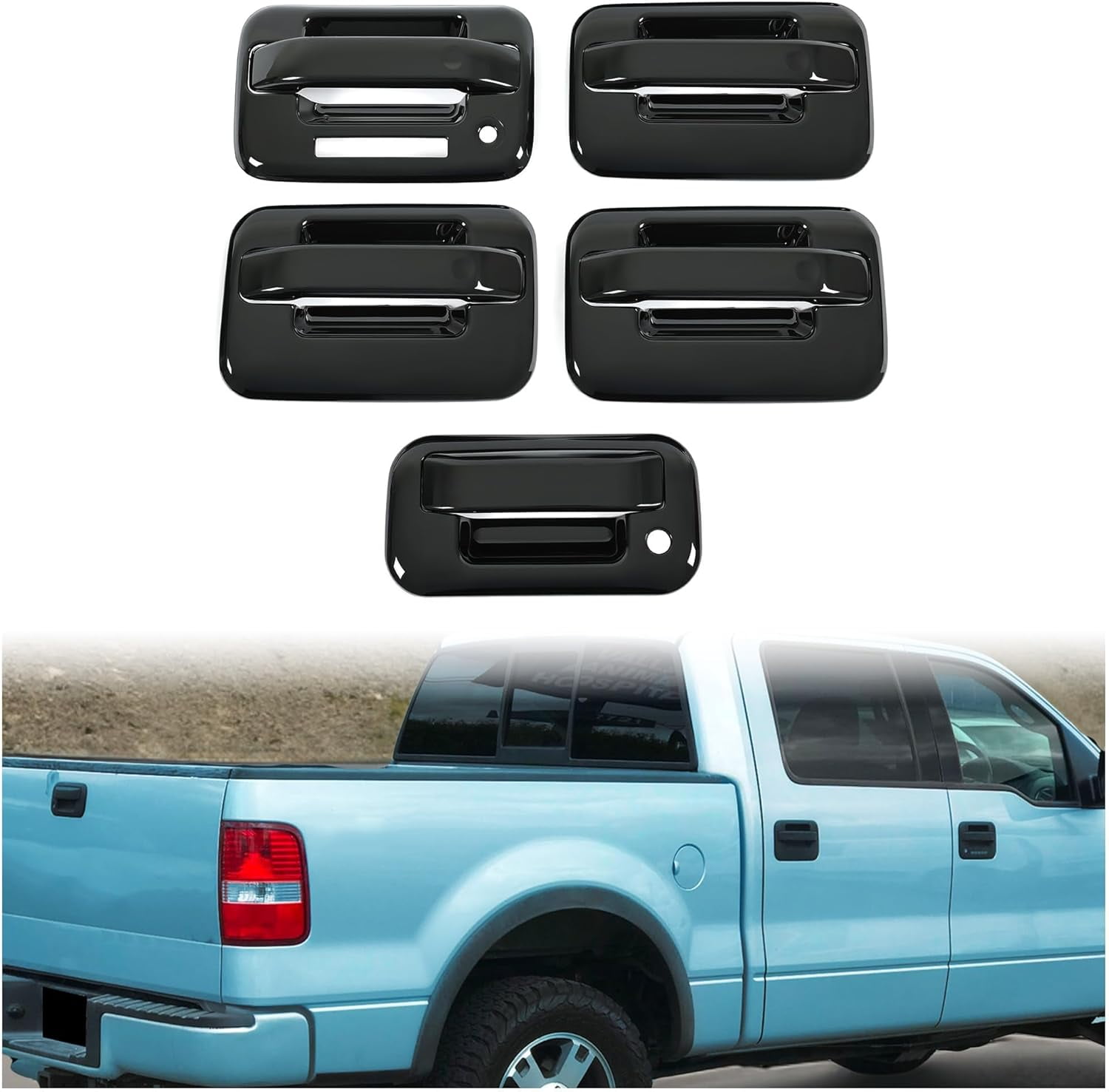 Black Tailgate Handle For Chevy GMC Pickup Trucks - Non-Locking Direct Replacement (2007-2014)