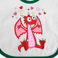 thumbnail image 4 of Inktastic Happy Valentine Cute Red Cartoon Dragon with Hearts Boys or Girls Baby Bib, 4 of 4