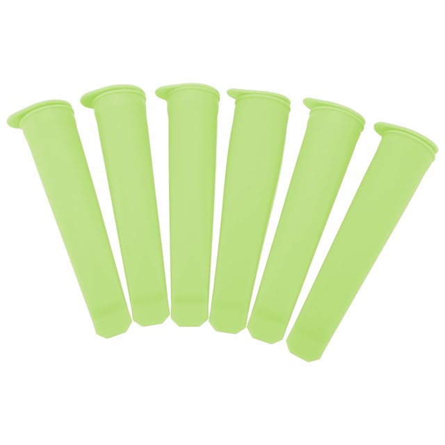 6 unids/set molde de silicona Pop Push Up máquina de hacer helados congelados con tapa herramientas de cocina DIY (verde)