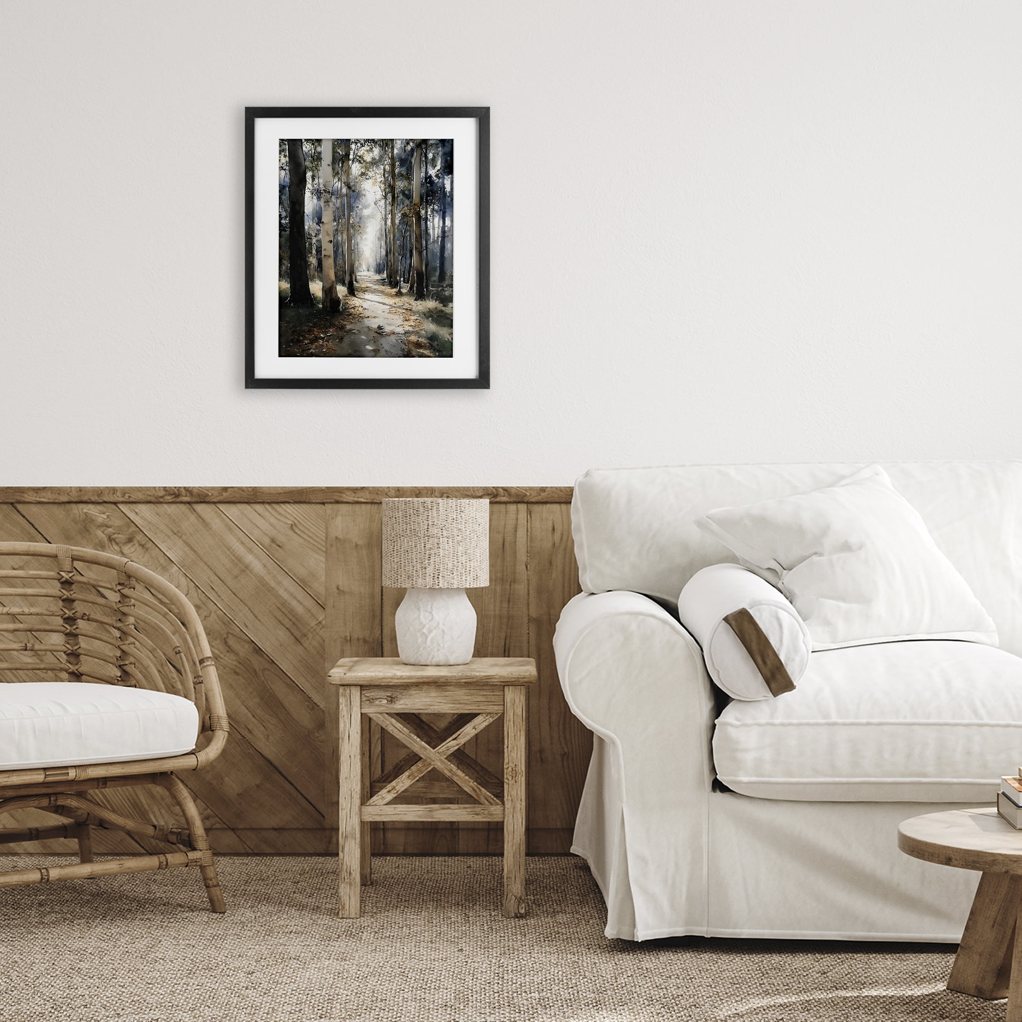 Stupell Industries Path in Autumn Light Black Framed Print Under Glass, design by Franklyn Gregory