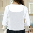 thumbnail image 6 of Cardigans for Women 3/4 Sleeve Open Front Cardigan Casual Lace Tops Loose Beach Swimsuit Coverup Casual Duster Lightweight Cardigans Beach Vacation Wear White M, 6 of 6