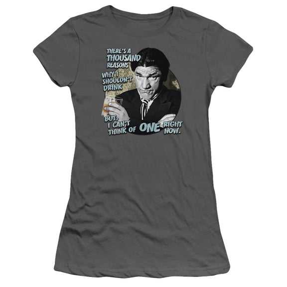 Three Stooges Drink S/S Junior Women's T-Shirt Sheer Charcoal