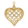 thumbnail image 3 of 14k Yellow Gold White Rhodium Edge D.C Heart Pendant, 3 of 3
