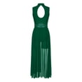 thumbnail image 4 of Jelory Women Lyrical Dance Costumes Sleeveless Mesh Tulle Flowy Maxi Long Dress Modern Contemporary Green XXL, 4 of 7