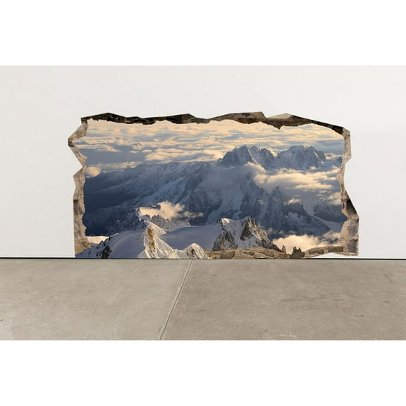 Startonight 3D Mural Wall Art Photo Decor Snow Mountains Amazing Dual View Surprise Wall Mural Wallpaper for Bedroom Landscapes Wall Art Large 47.24 ‘’ By 86.61 ‘’