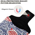 thumbnail image 3 of Haosy Red Blue Japanese Wave Golf Mallet Putter Cover Strong Magnetic Leather Golf Club Headcover Closure, 3 of 7