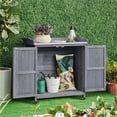thumbnail image 3 of Renwick Rolling Garden Potting Bench Table with Locking Casters, Gray, 3 of 9