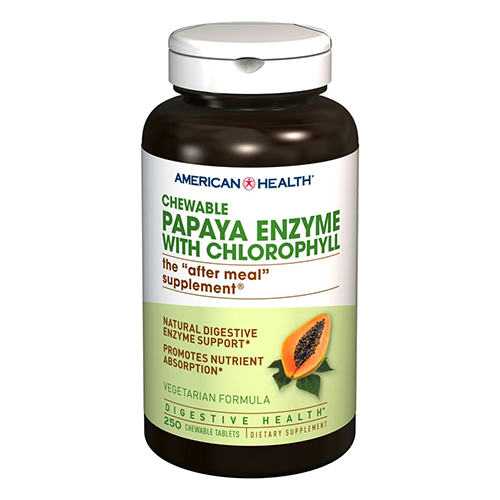 American Health Papaya Enzyme With Chlorophyll, Chewable 250 Tablets