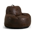 thumbnail image 3 of Big Joe Nestle Large Bean Bag Chair, Espresso Blazer, Vegan Leather, 4 Feet, 3 of 9