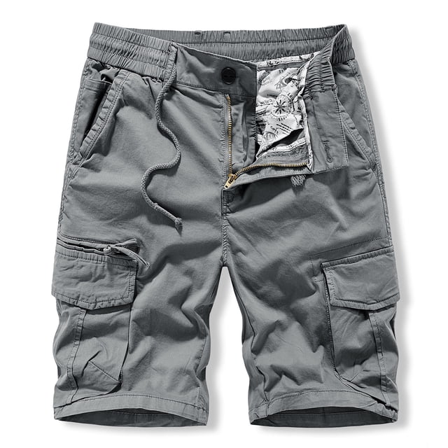 Mens Shorts Mens Sports Leisure Elastic Waist Multi-Pockets Relaxed Summer Shorts Pants