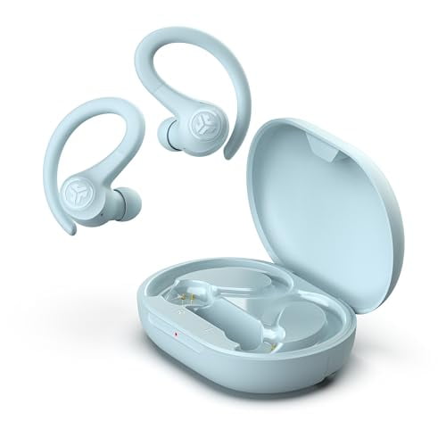 Auriculares inalámbricos de entrenamiento JLab Go Air Sport+ con llamadas claras C3, diseño deportivo con gancho para la oreja seguro, tiempo de reproducción Bluetooth de más de 35 horas y 3 configura