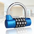 thumbnail image 4 of Heavy Duty 4 Dial Digit Combination Lock Weatherproof Security Padlock Outdoor Gym Safety Code Lock, 4 of 5