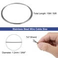 thumbnail image 2 of Unique Bargains 3/64" (1.2mm) 50ft (15M) 304 Stainless Steel Cable Wire Rope 7x7 Strands, 2 of 5