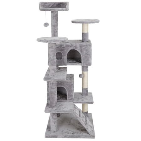 KingShop 53" Cat Tree Tower Activity Center Playing House Condo Grey/Beige/Blue/Brown