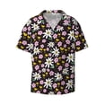 thumbnail image 3 of Goofa Daisies Flowers Printed Men's Casual Short-sleeved Shirt,Lightweight Breathable Button-down,Summer Casual men's top,Versatile Fashion shirt-XX-Large, 3 of 7