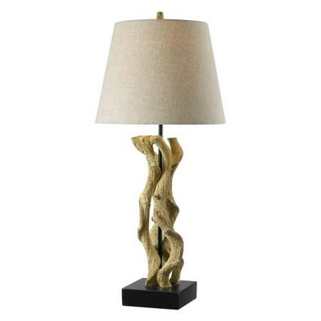 Kenroy Home Twister Table Lamp, Wood Grain