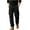 Black, variant on YABCSAZ Mens Fleece Lined Cargo Pants Thick Warm Winter Work Pants Multi Pocket Drawstring Elastic Waist Straight Leg Outdoor Hiking Joggers Trousers