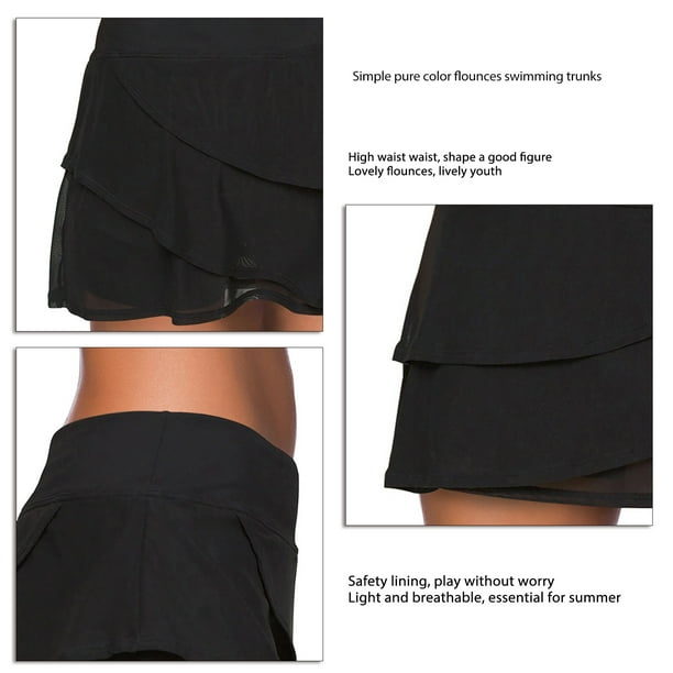 Swimming Skirt Layered Swim Skirt Ruffle Swim Skirt Swimsuit Bottom Short Swim Bottoms Skirt Beach Swim Bottom Skirt Swimming Skirt Pure Color Flounces High Waist Basic Lined With Walmart