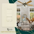 thumbnail image 3 of TOPGREENER Kalide Light Switch and 3-Speed Ceiling Fan Control Combo, in Wall Light and Fan Combination Switch, Single Pole, 2.5A, 720W, Neutral Wire Not Required, TGSFS3-LA, Light Almond, 3 of 6