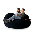 thumbnail image 2 of Big Joe Fuf 7Ft Giant Foam Bean Bag Chair, Oversized Couch with Removable Cover for Kids, Teens, Adults, Black Licorice Corded Plush, 7 Foot, 2 of 8