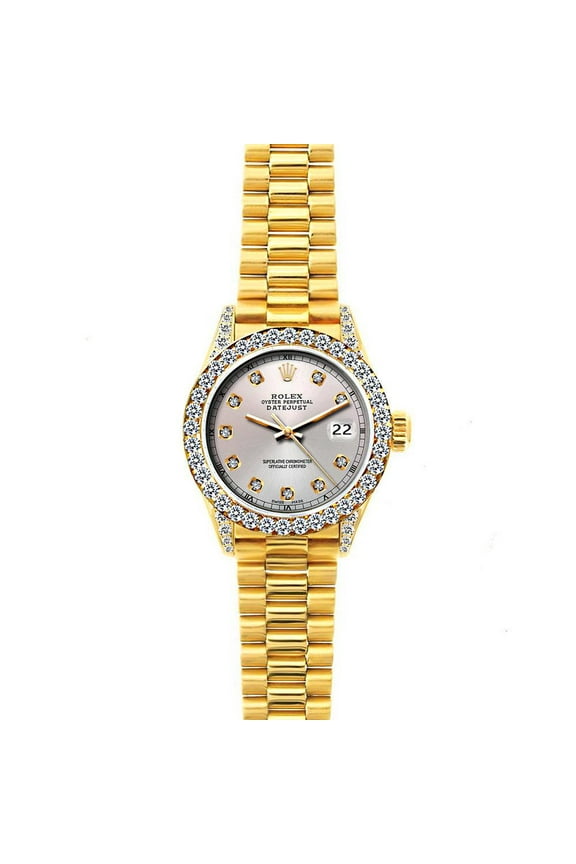 Pre-Owned Rolex Datejust Diamond Watch, 26mm, Stainless SteelBracelet Blue Black Dial w/ Diamond Bezel