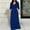 Blue, variant on Qulqfy Maxi Womens Wedding Guest Dress 3/4 Sleeve Black Flowy V Neck A Line Empire Waist Plus Size Dresses Dress for Women L