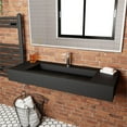 thumbnail image 3 of Castello USA Inc Pyramid 48" Solid Surface Bathroom Sink in Black No Faucet Hole, 3 of 6