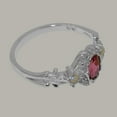 thumbnail image 5 of LBG British Made 925 Sterling Silver Natural Pink Tourmaline & Opal Womens Anniversary Ring - 33 size options - Size 4.75, 5 of 8