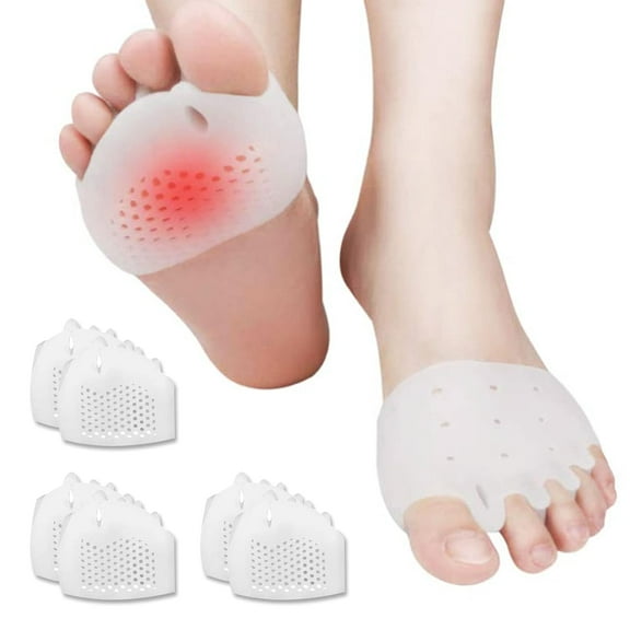 LHX Toe Separators, 6 Pieces Bunion Corrector for Overlapping Toes, Big Toe Straighteners Toe Spacers Relieve Foot Pain, Metatarsal Spacer Silicone Hallux Valgus Corrector (White)