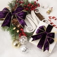 thumbnail image 2 of Cinta decorativa Ribbli, 2,5 pulgadas, terciopelo morado, borde dorado, 9 m, 2 of 4