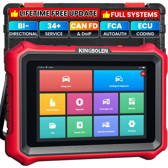 KINGBOLEN K8 Elite Full Systems Bidirectional Car Diagnostic Scanner with CANFD, FCA, 34  Reset Service, Active Tests, Lifetime Free Update
