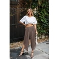 thumbnail image 3 of STARVNC Women High Waist Boho Lace Stitching Solid Color Pants, 3 of 6