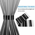 thumbnail image 4 of Black White Door Curtains for Door Window, French Sidelight Front Back Door Curtains With Tieback, Ombre Gradient Striped Minimalist Texture Kitchen Rod Pocket Drapes Panel, 54"x40", 4 of 5