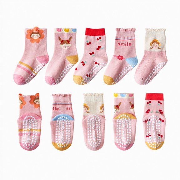 CAUYDY Teen Girls Athletic Socks Set 12PC Tween Girl Non-Slip Crew Socks Fall Winter Spring Summer Sizes 9-12 Years