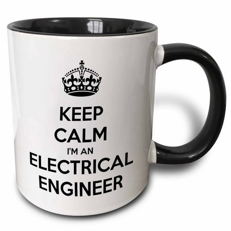 

3dRose Keep calm Im an electrical engineer. Two Tone Black Mug 11oz