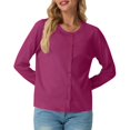 thumbnail image 6 of Otntypg Women's Cardigan Sweaters 2025 Lightweight Fall Oufits Clothes Fashion Trendy Long Sleeve Button Down Crew Neck Soft Knit Cardigans Sweater Tops Casual Jackets Purple S, 6 of 10