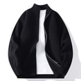 thumbnail image 3 of ZUKMRJPC Men's Cardigan Sweater Two Way Zipper Stand Collar Solid Color Casual Sweaters Fall Lightweight Loose Fit Soft Cozy Knit Textured Outwear, 3 of 4