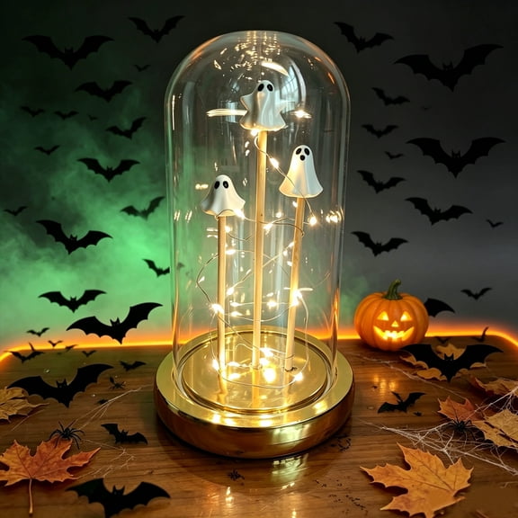 Halloween Ghost Decorations Spooky Halloween Decor 8 Inch Halloween Light Indoor Halloween Table Decor for Home Party Mantel Display, 1 Pack