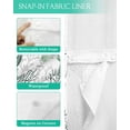thumbnail image 3 of No Hook Shower Curtain with Snap in Liner, Summer Ocean Sage Green Turtle Starfish Seahorse Seashell Coral Shower Curtains for Bathroom, Washable Inner Liner with Mesh Top Window, 66"x72", 3 of 6