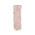 thumbnail image 4 of BLISSFUL STEP Women's Ankle Boots Faux Suede Chunky Heel Side Zipper Slouch Shaft Boots Dust Pink 9.5, 4 of 8