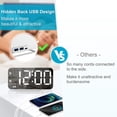 thumbnail image 4 of Reloj despertador JALL Slim LED con espejo digital, superficie blanca, 4 of 9