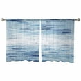thumbnail image 2 of Vintage Blue Semi Sheer Curtains 54 Inch Length 2 Panels Set, Retro Blue Ombre Modern Abstract Art Sheer Kitchen Curtain Privacy Voile Window Curtain for Living Room Bedroom Rod Pocket Drapes, 2 of 7