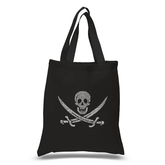 LA Pop Art Small Word Art Tote Bag - LYRICS TO A LEGENDARY PIRATE SONG