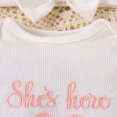 thumbnail image 3 of WOYY Girls Outfits Casual Long Sleeve Romper Jumpsuit Headband Baby Clothes Set, 3 of 4
