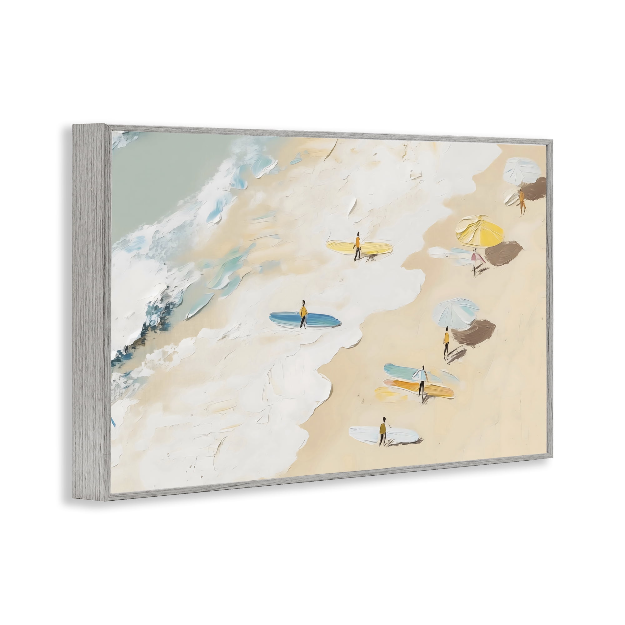 Stupell Industries Beach Surf Summer Scene Gray Framed Giclee Art, design by LSR Design Studio