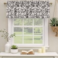 thumbnail image 3 of Farmhouse Black Valances for Windows, Vintage Flower Leaf Botanical Plant Light Filtering Kitchen Curtains, Rod Pocket Window Valance Curtains for Living Room Bedroom, 54" W x 18" L, 2 Panels, 3 of 9