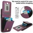 thumbnail image 3 of Crossbody Wallet Case for iPhone 14 Plus, Purse Magnetic Clasp RFID Blocking Card Holder, Elegant PU Leather Flip Kickstand Shockproof Protective Cover for iPhone 14 Plus, Darkpurple, 3 of 8